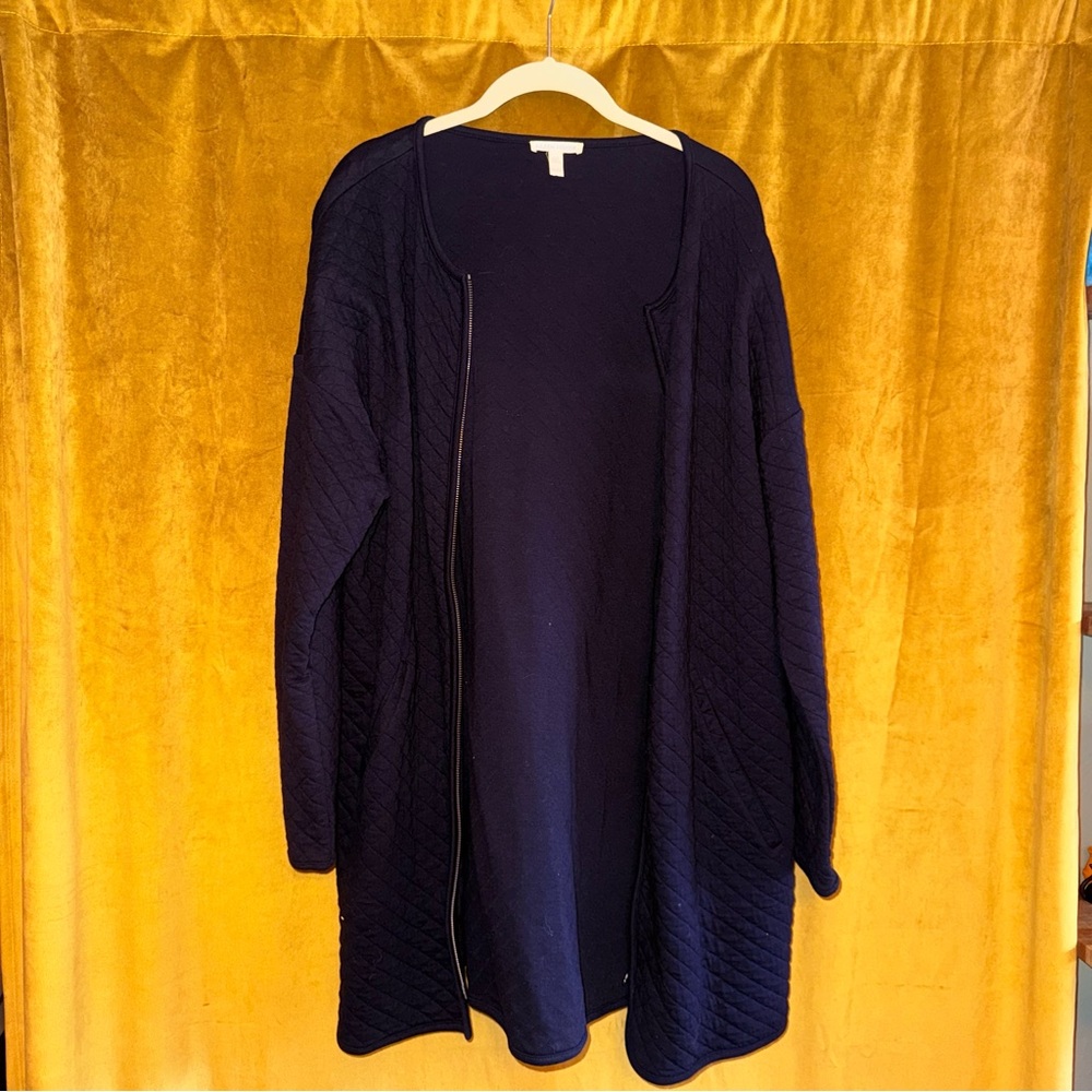 Eileen Fisher Black Quilted Cardigan